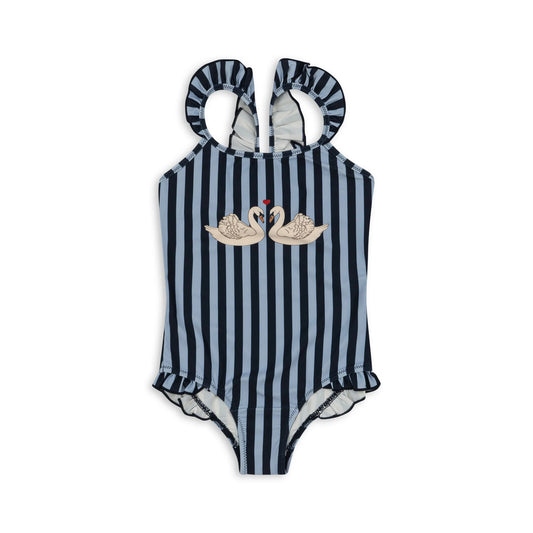 DEA FRILL SWIMSUIT - NAVY STRIPE