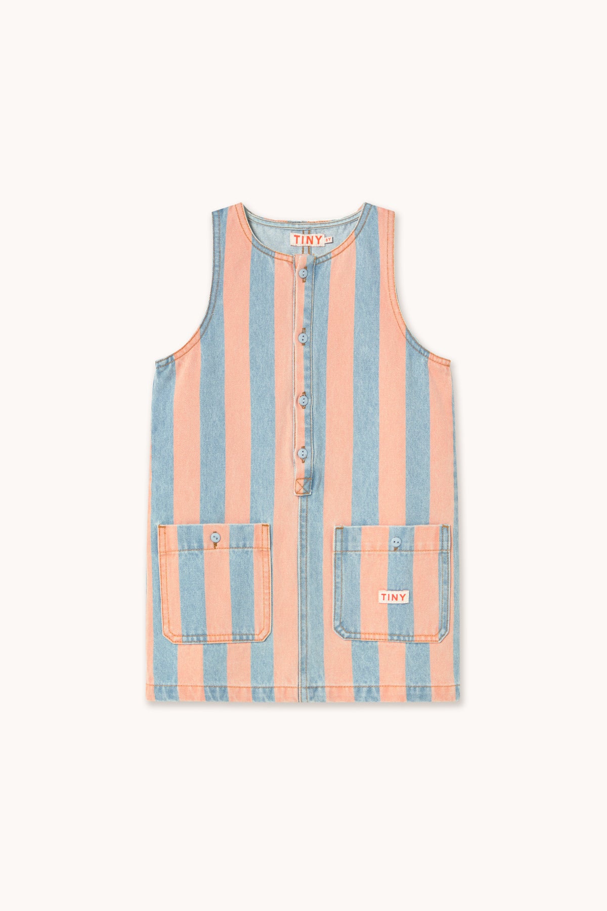 PINK STRIPES DENIM DRESS