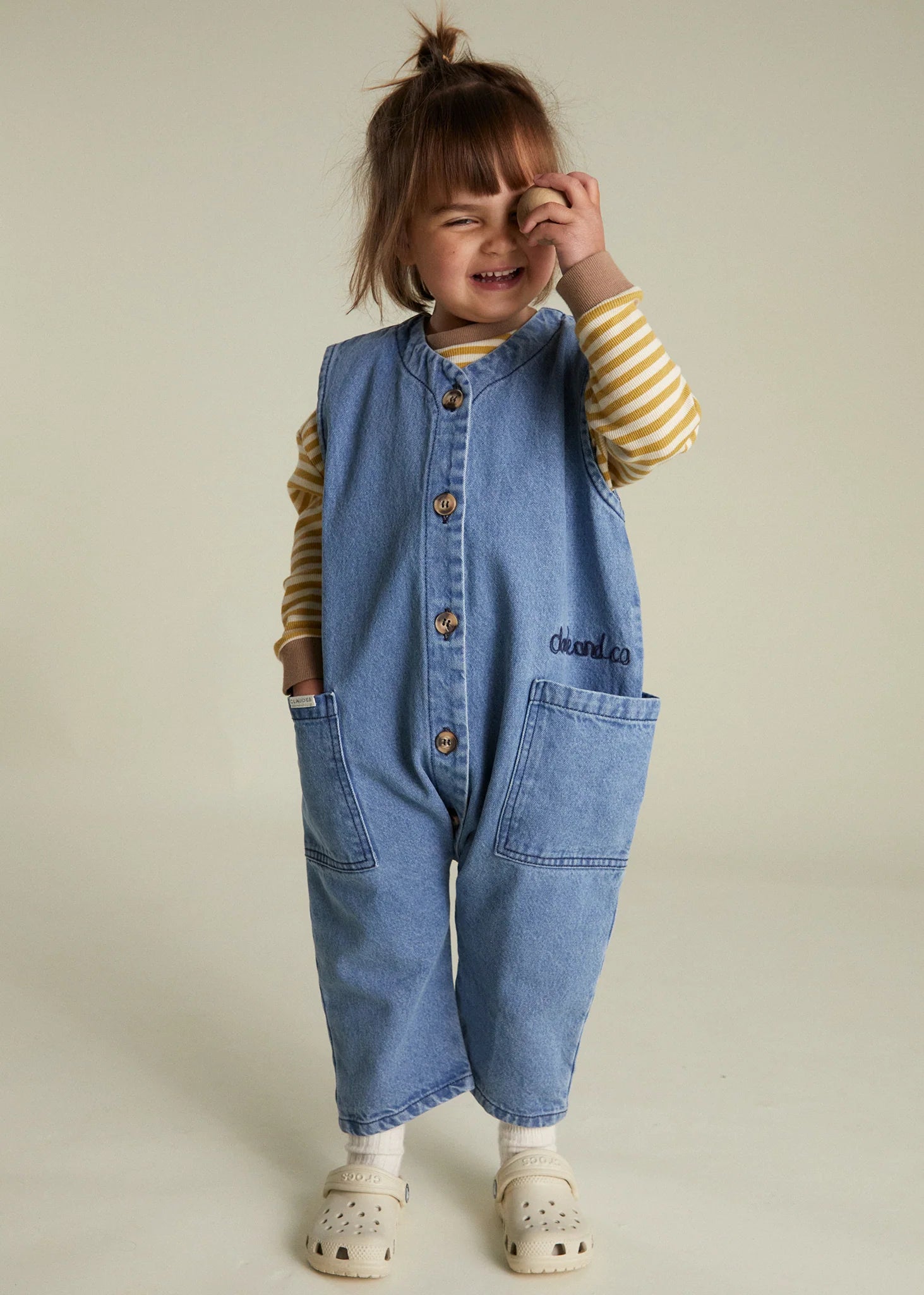 WREN DENIM SLEEVELESS OVERALL