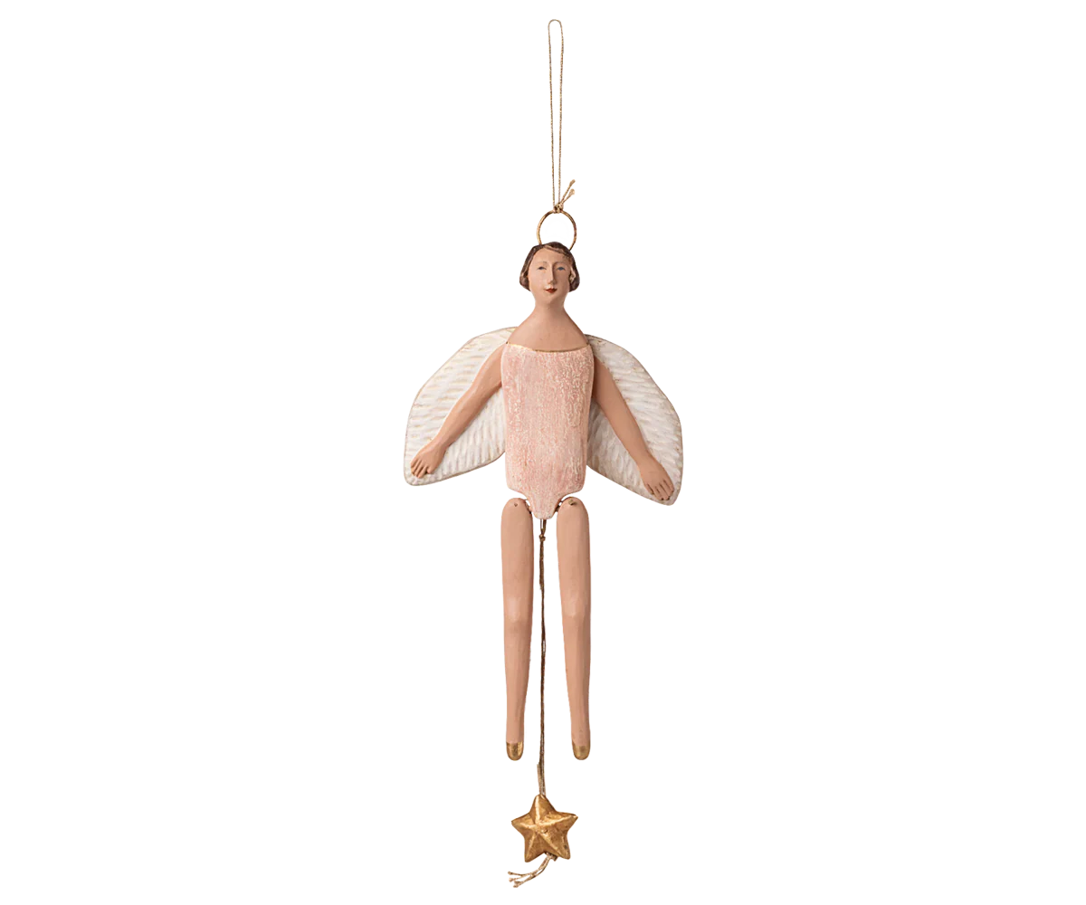 ANGEL JUMPING JACK WITH HALO, MEDIUM - ROSE