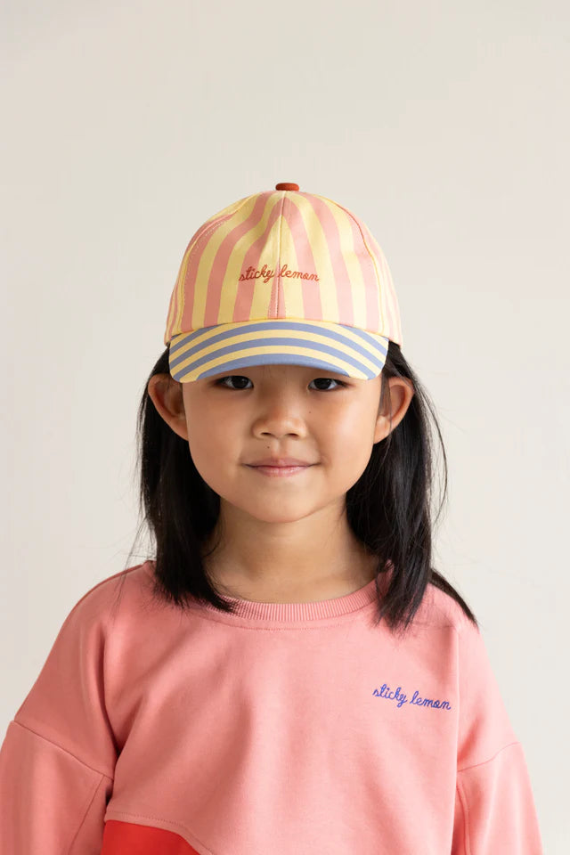 CAP | STRIPES | CORAL PINK + SANDY YELLOW