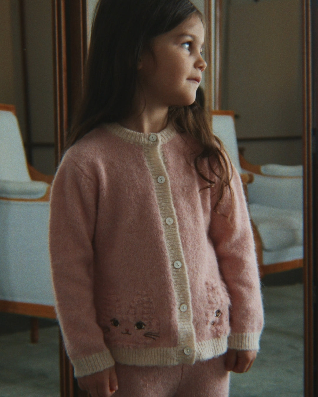 Kitty Cardigan Silver Pink detail