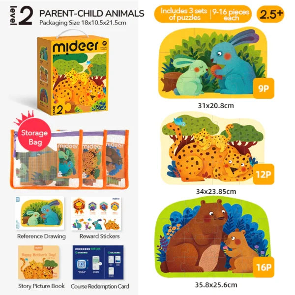 LEVEL UP PUZZLE SET - LEVEL 2 ANIMAL FAMILY