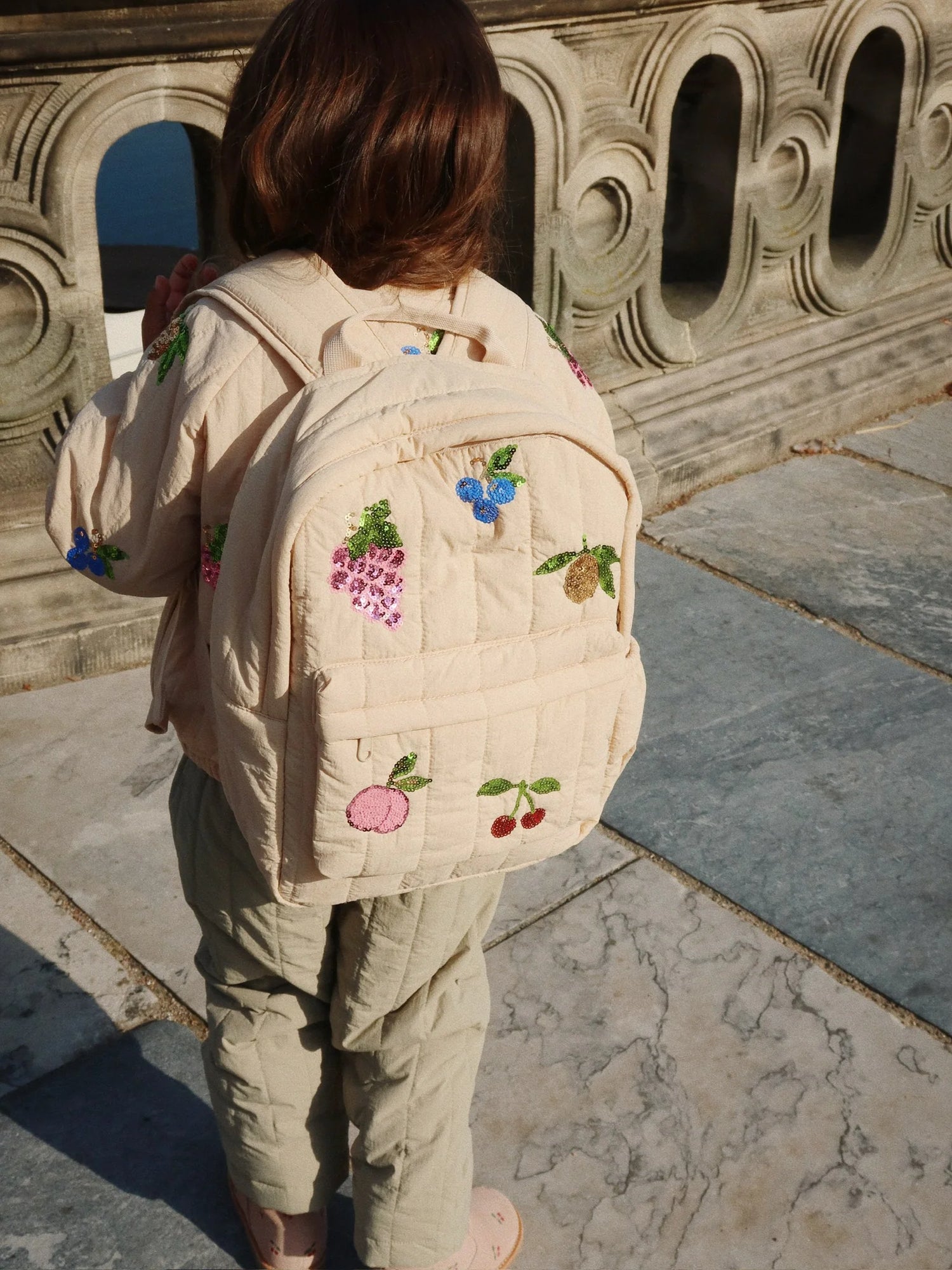 JUNO QUILTED SEQUIN BACKPACK M - FRAPPÉ