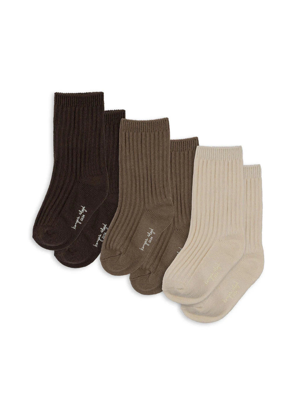 3 PACK RIB SOCKS - SAND/HAZEL/SHITAKE