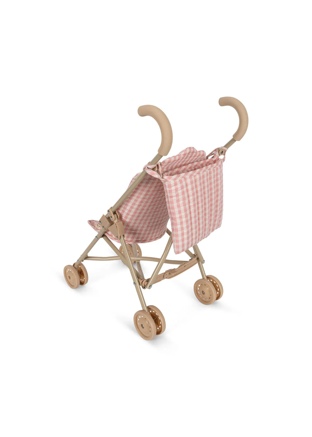 DOLL STROLLER - POWDER PINK CHECK