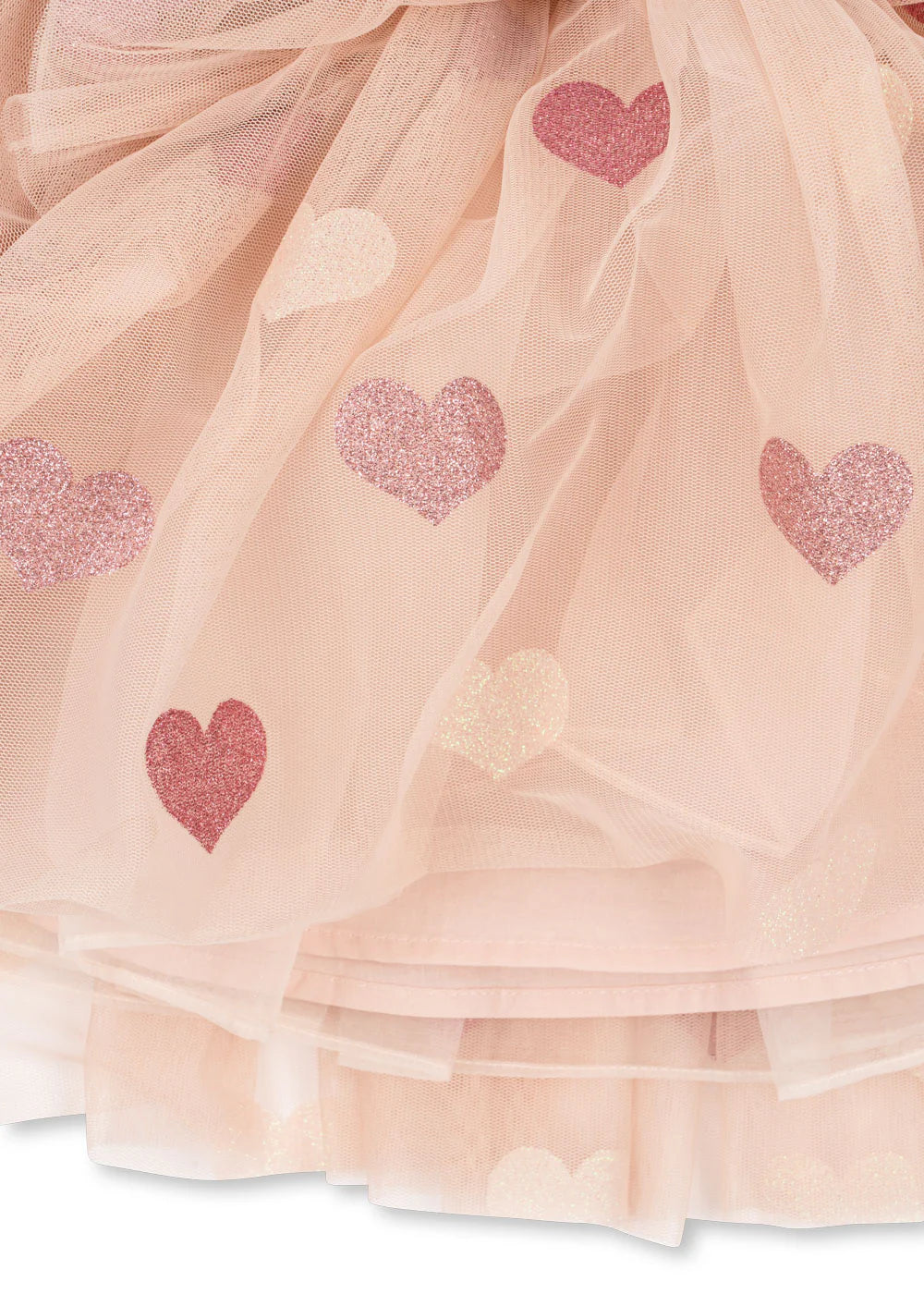 TULLIE SKIRT - HEART ROSE GLITTER