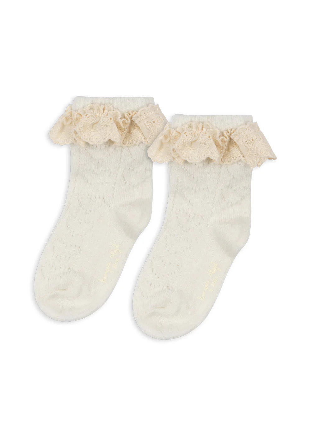 WOOL POINTELLE SOCKS - BEIGE