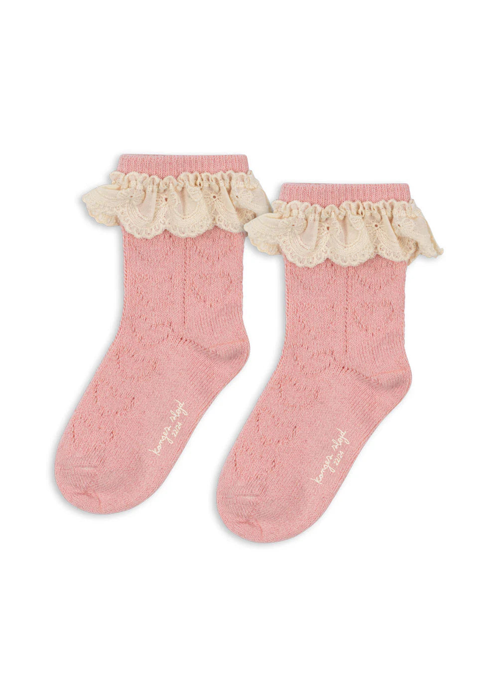 WOOL POINTELLE SOCKS - ROSE