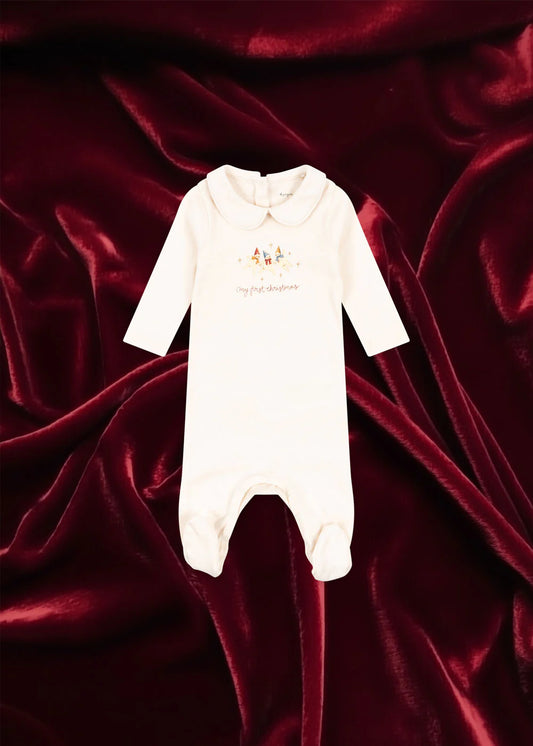 MY FIRST CHRISTMAS ONESIE GOTS - ANTIQUE WHITE