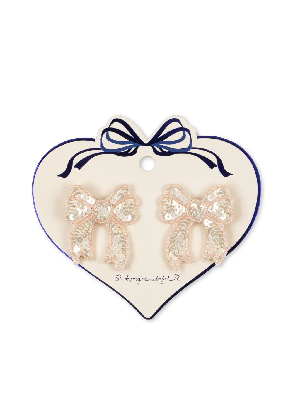 2 PACK SEQUIN BOW HAIR CLIP - CAMEO ROSE