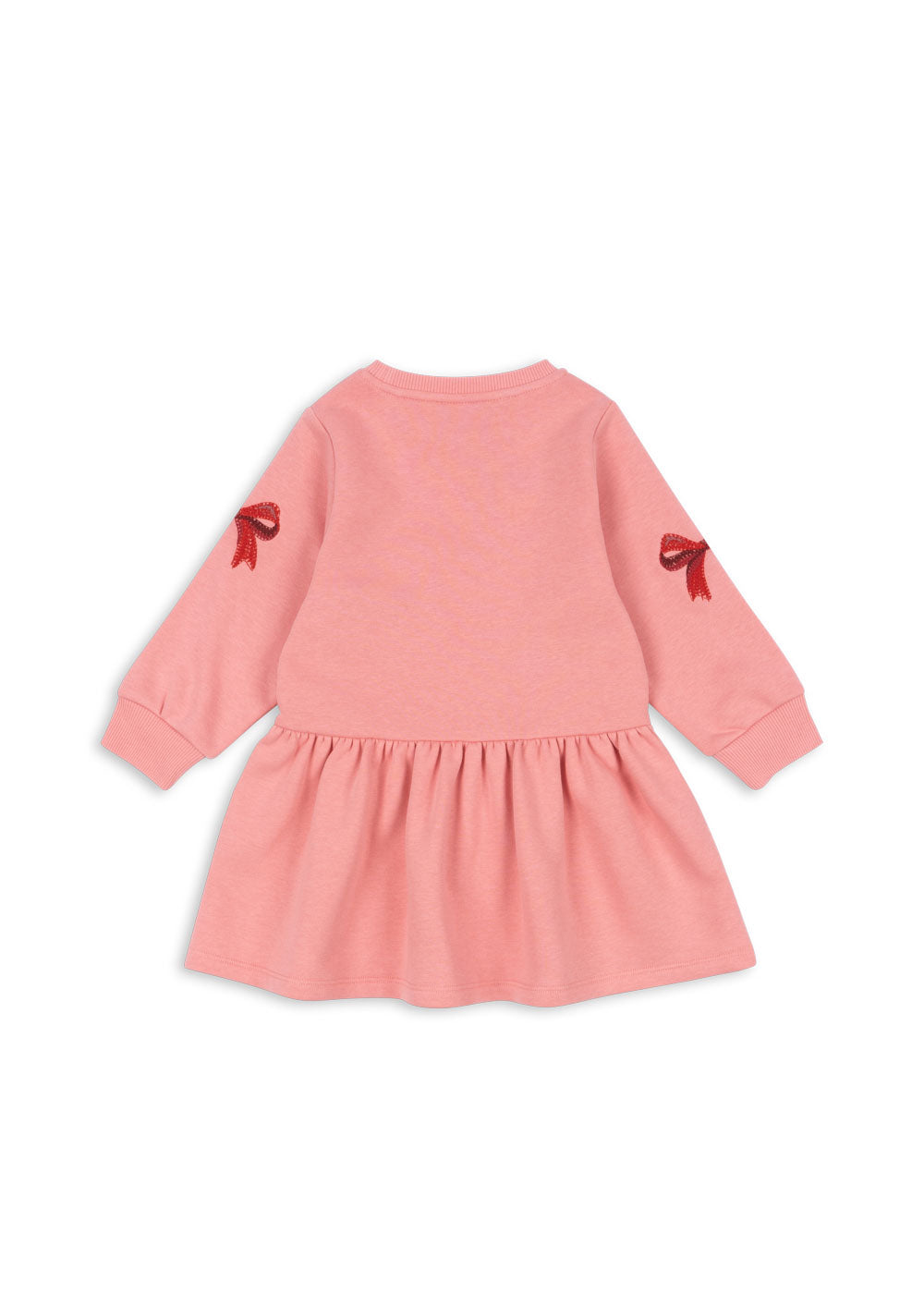 LOU BOW SWEAT DRESS - STRAWBERRY ICE
