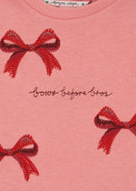 LOU BOW SWEAT DRESS - STRAWBERRY ICE