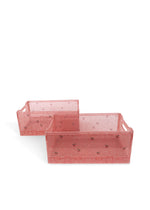 2 Pack Glitter Storage Box Sparkling Blush