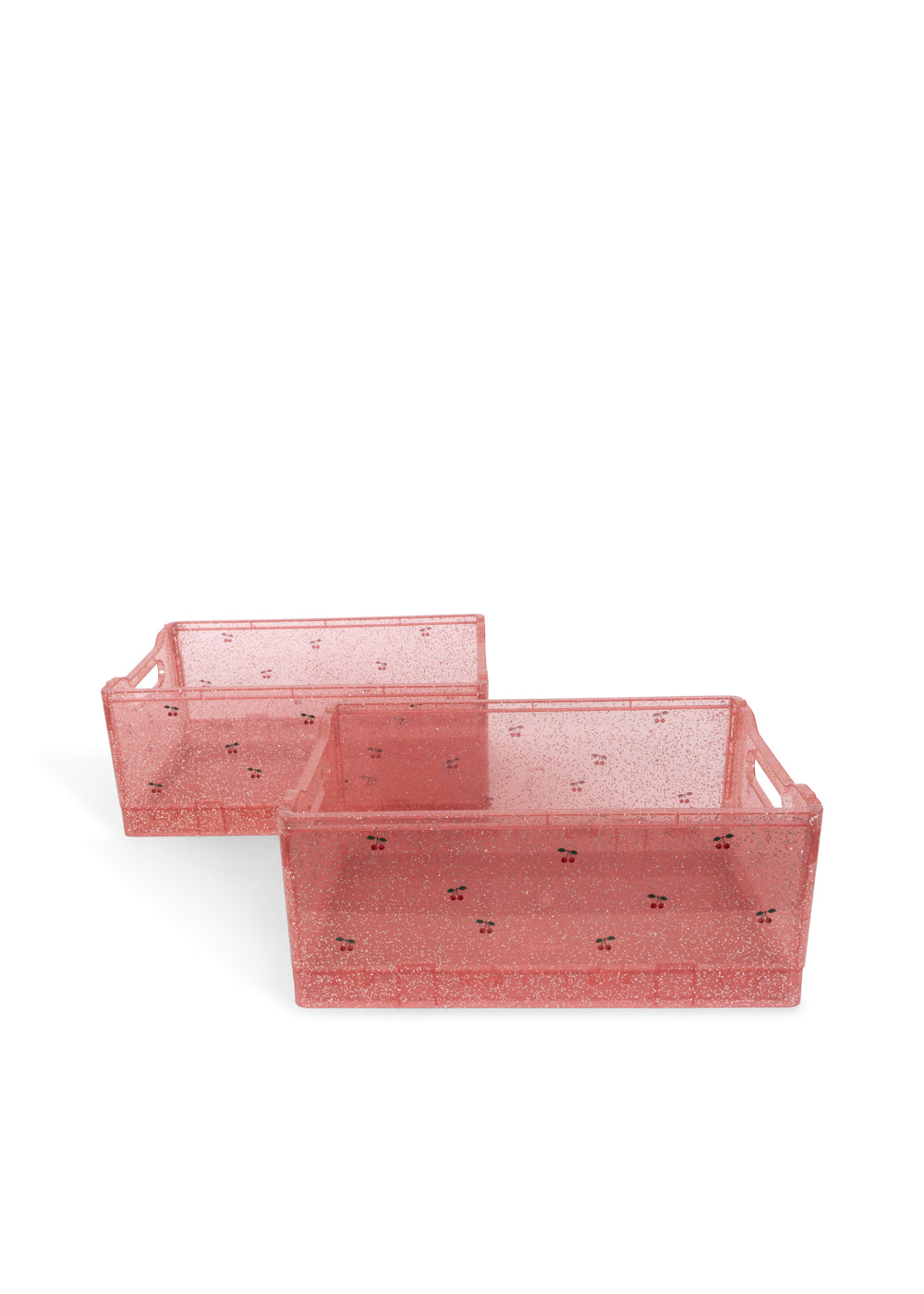 2 Pack Glitter Storage Box Sparkling Blush
