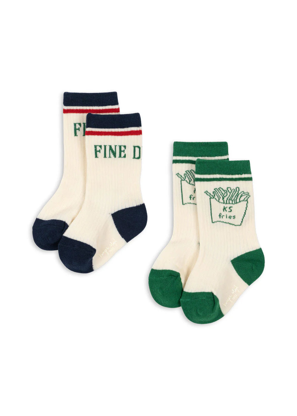 2 PACK RIB FRIES SOCKS - FINE DINING