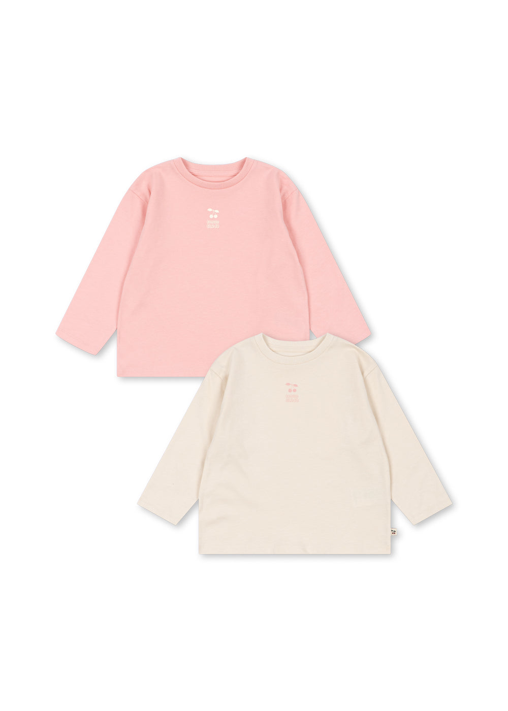 2 VNT. LIN ILGARANKOVIŲ MARŠKINĖLIŲ GOTS - PINK DOLPHIN/ANTIQUE WHITE
