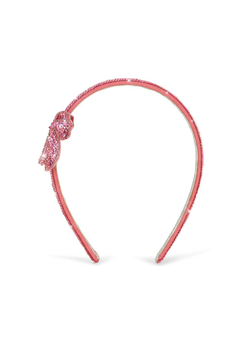 SEQUIN BOW HAIRBRACE - RAPTURE ROSE