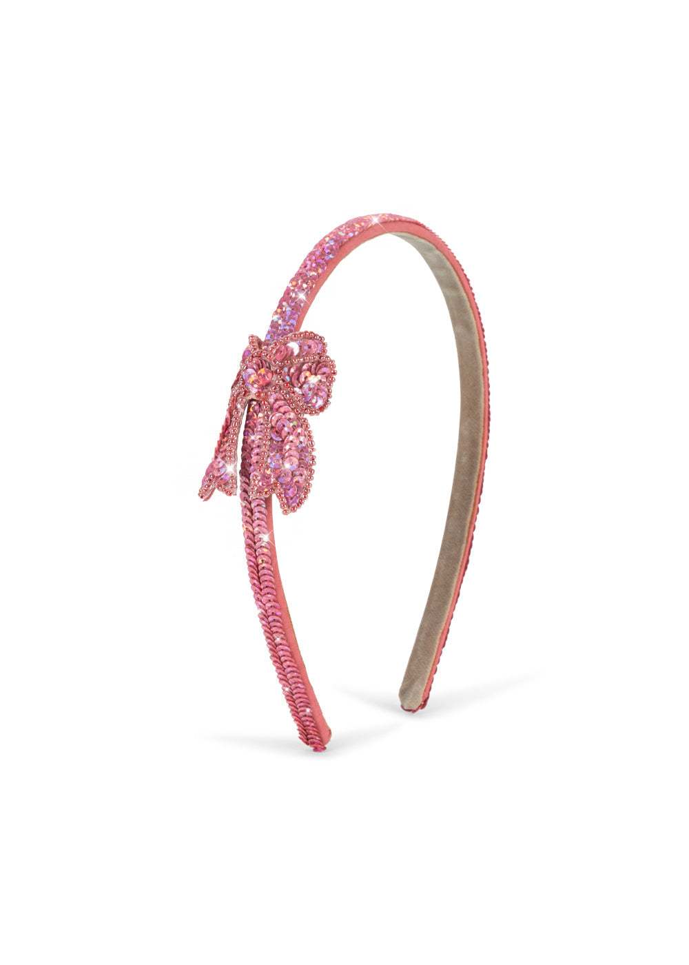 SEQUIN BOW HAIRBRACE - RAPTURE ROSE