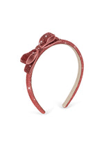 VELVET BOW HAIRBRACE - ROSE GLITTER