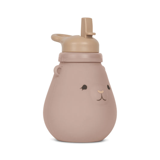 SILICONE DRINKING BOTTLE TEDDY - BLUSH