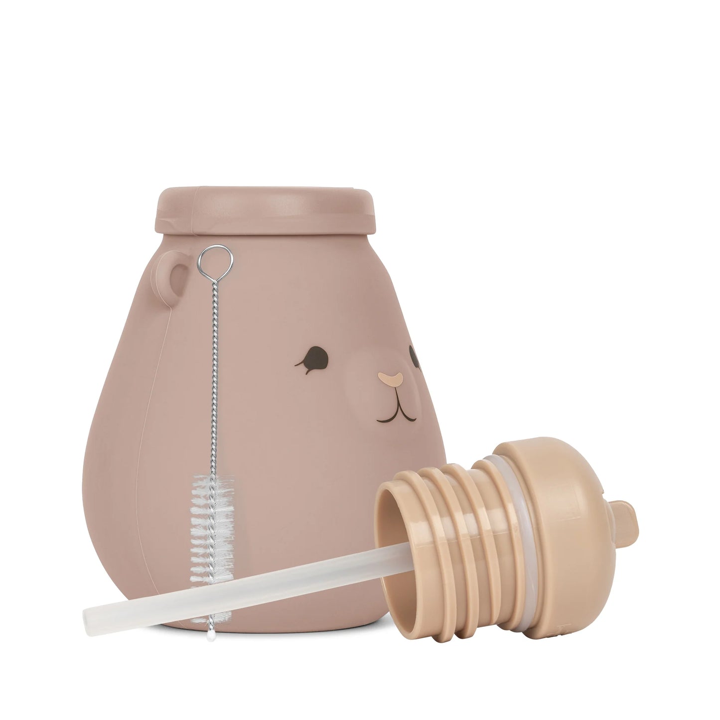 SILICONE DRINKING BOTTLE TEDDY - BLUSH