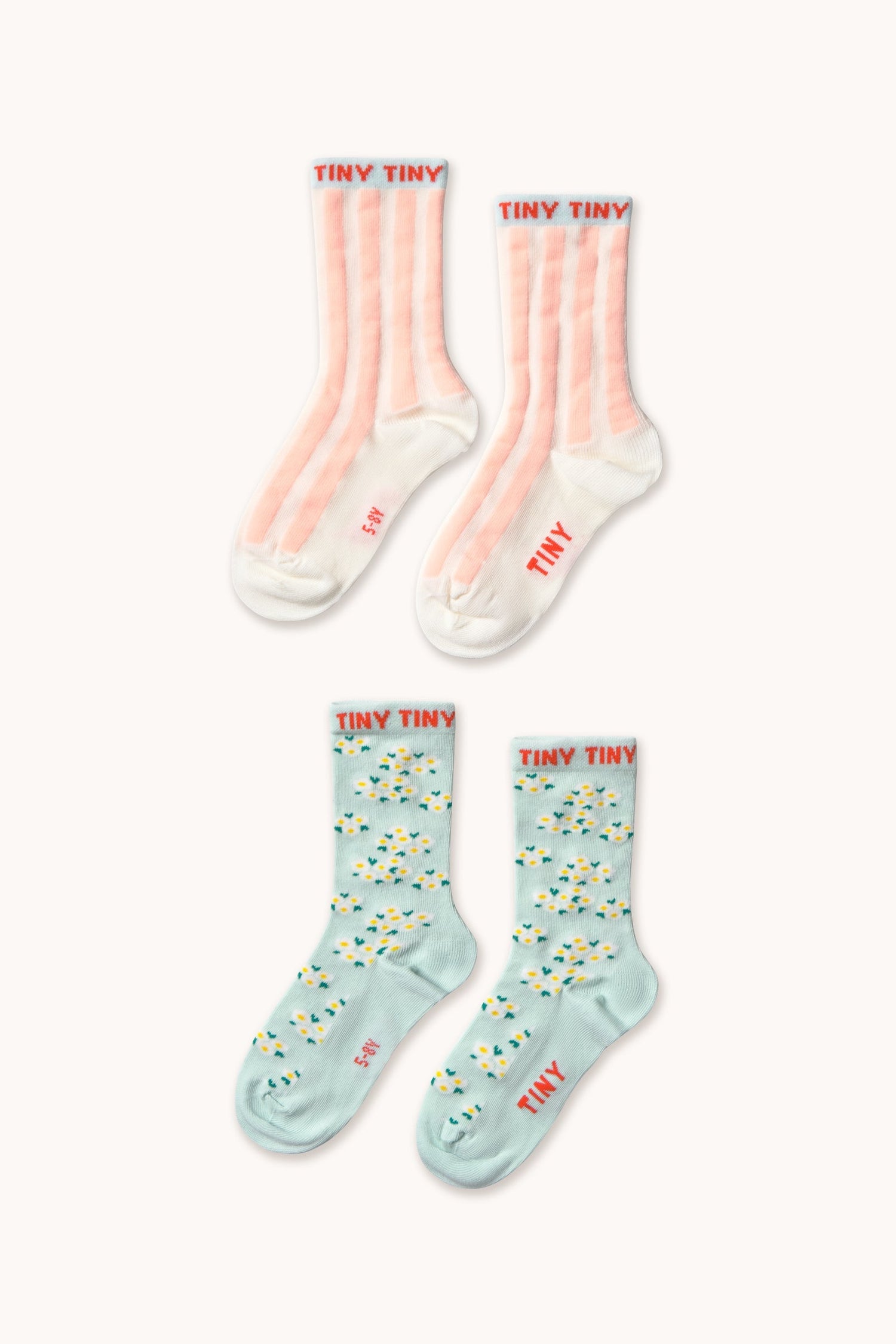 PINK STRIPES & BLOSSOM MEDIUM SOCKS