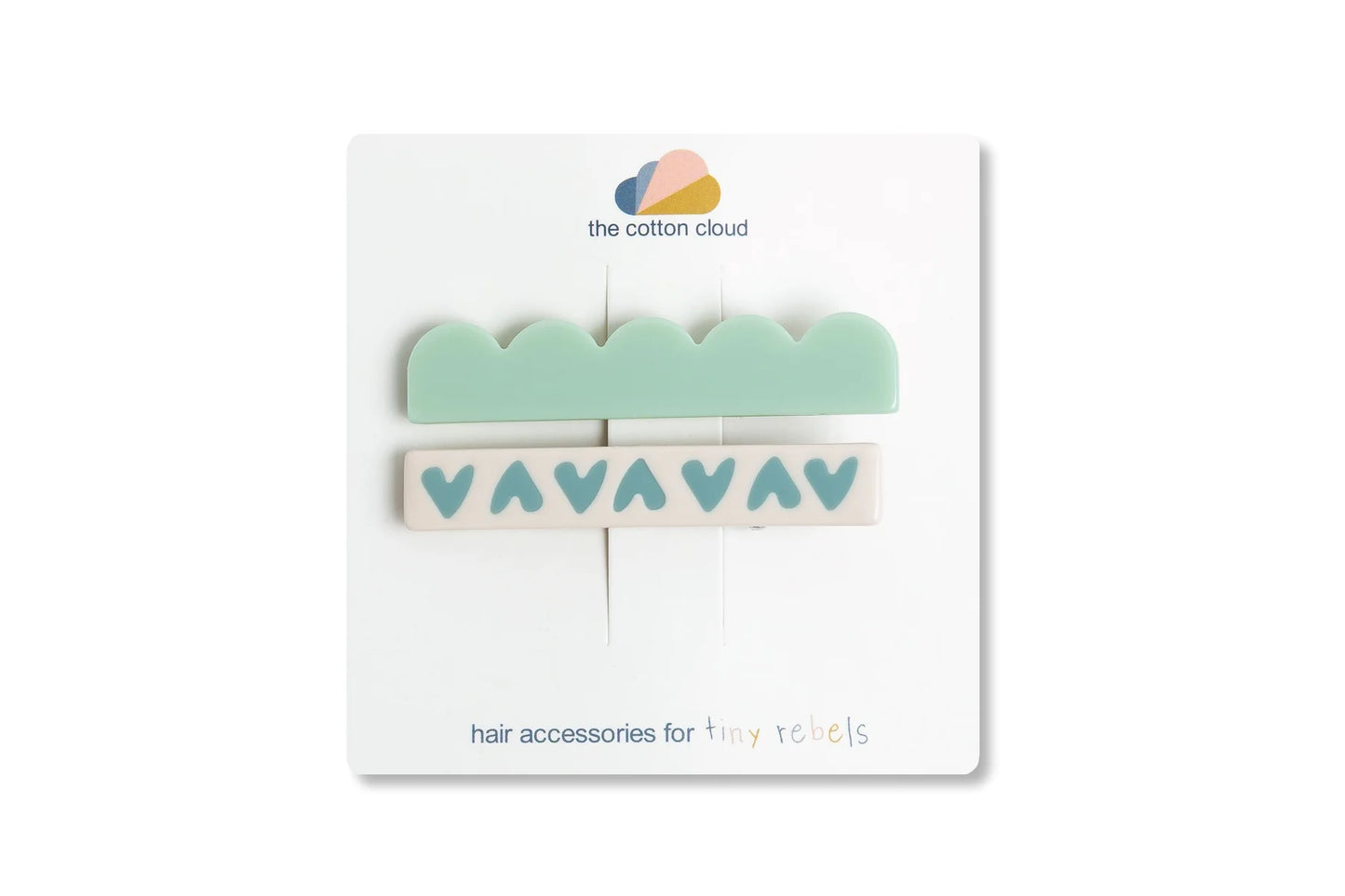 HAIR PINS 2-SET MAXI STRIPES AQUA