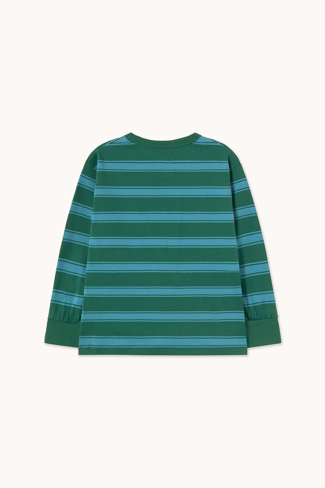 Tinycottons Retro Stripes Sleeve Tee Dark Green detail