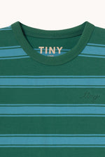 Tinycottons Retro Stripes Sleeve Tee Dark Green back