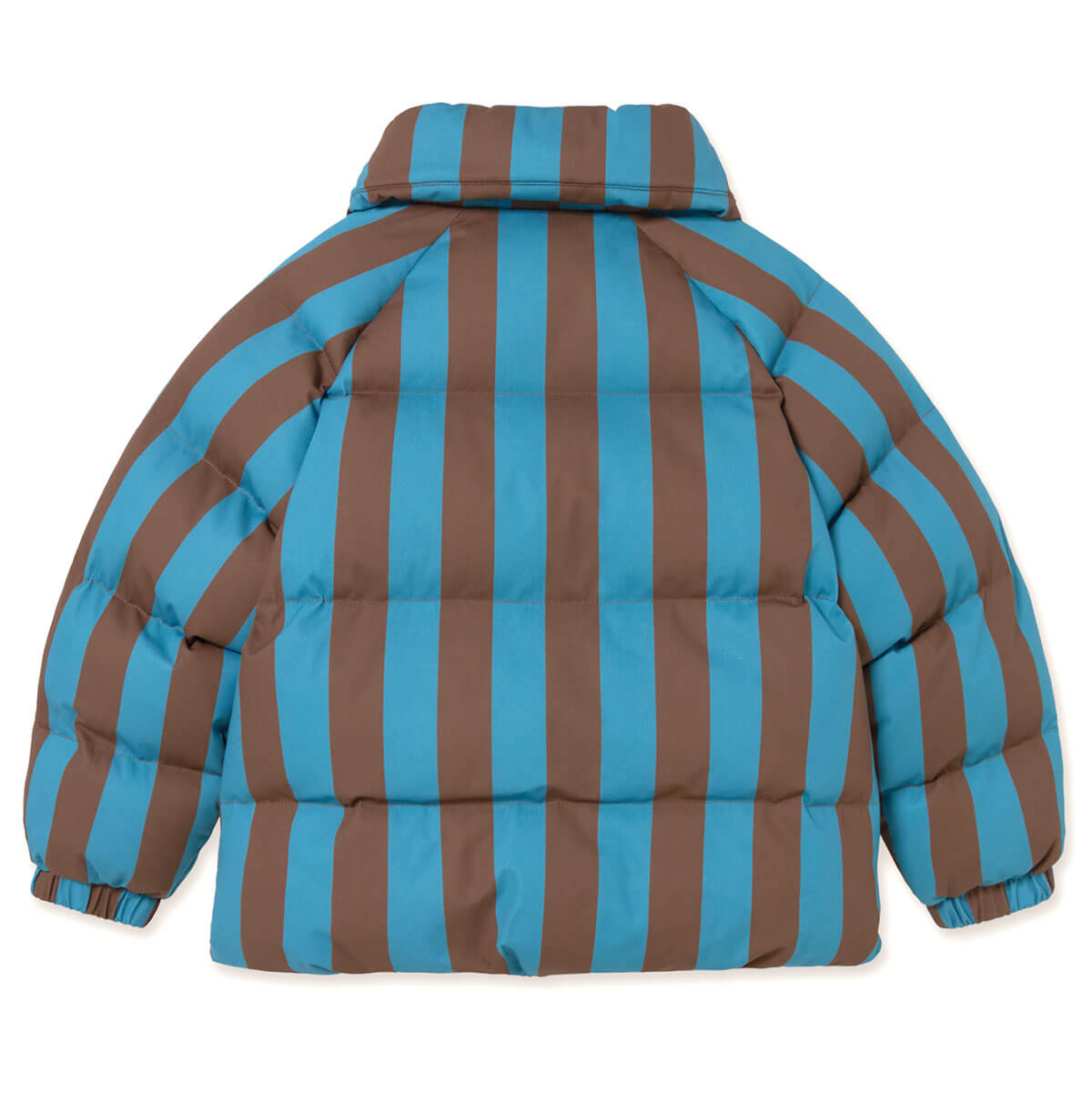 BLUE-CACAO STRIPES SHORT PADDED JACKET