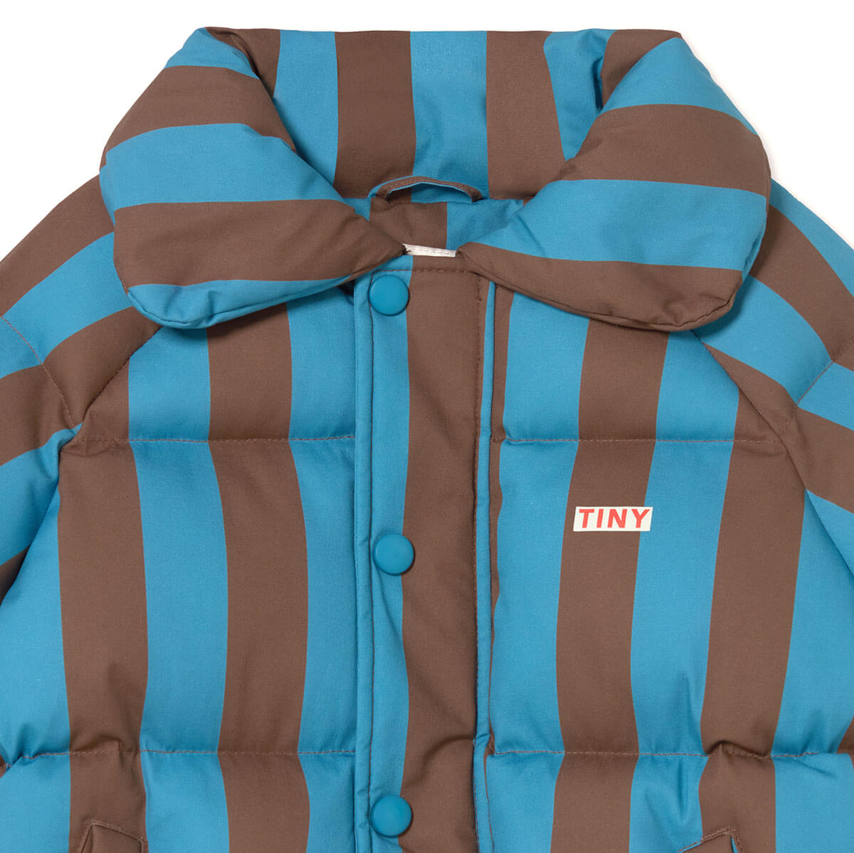 BLUE-CACAO STRIPES SHORT PADDED JACKET
