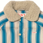 BLUE RETRO STRIPES PADDED JACKET