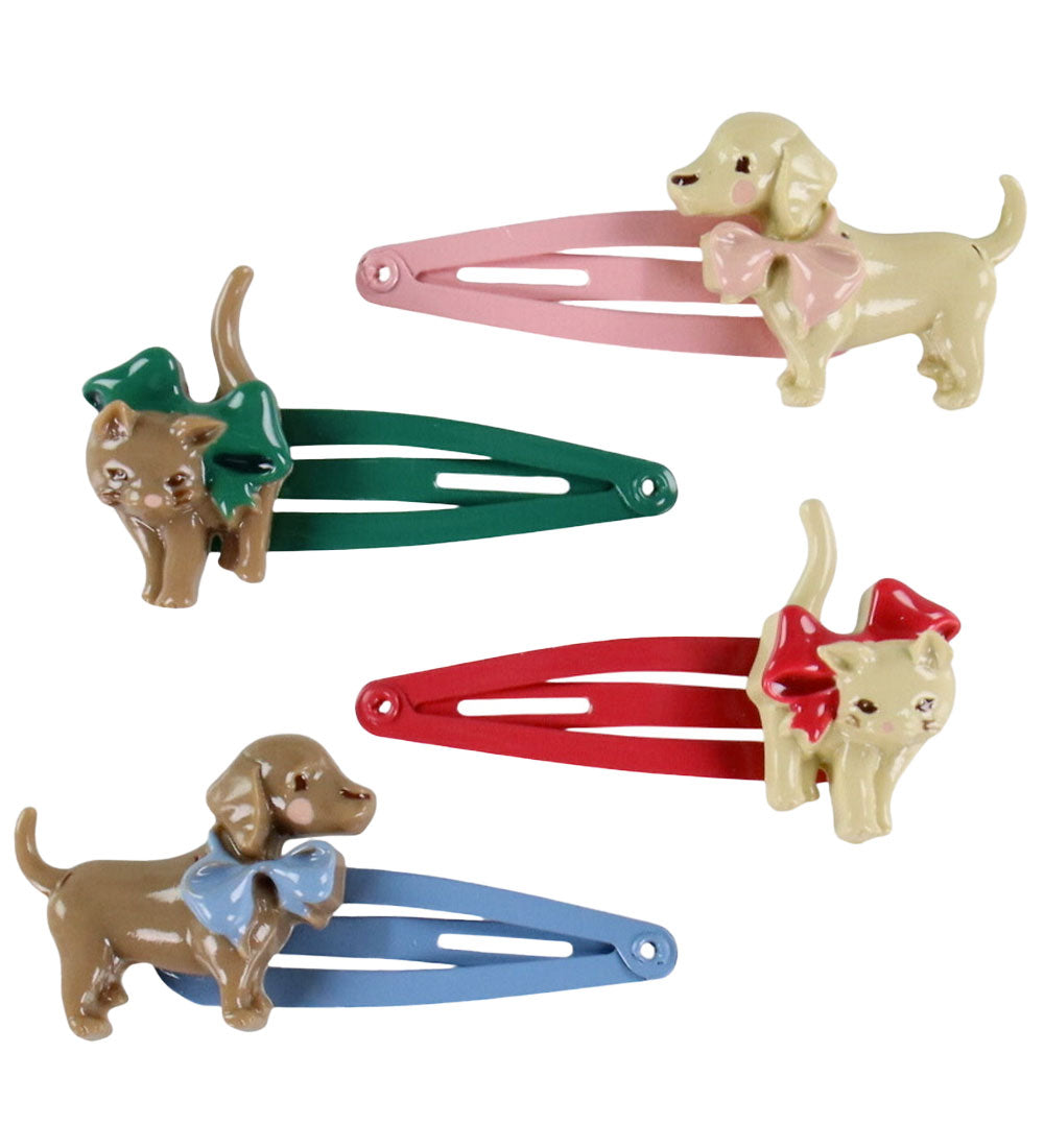 HAIR CLIPS - 4-PACK - CATS & DOGS