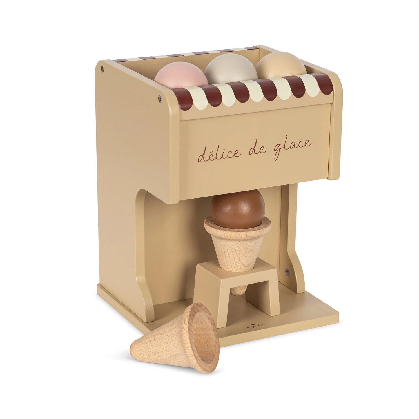 WOODEN ICE CREAM MAKER - BEIGE