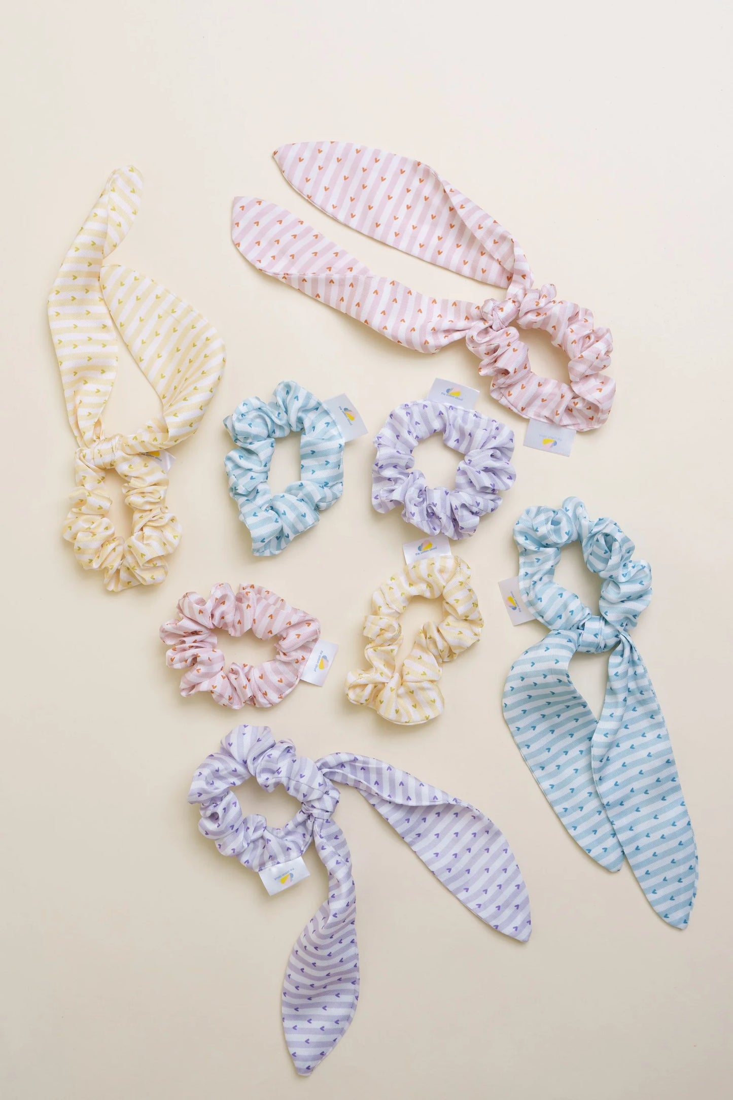 STRIPES MINI SCRUNCHIE SET OF 4