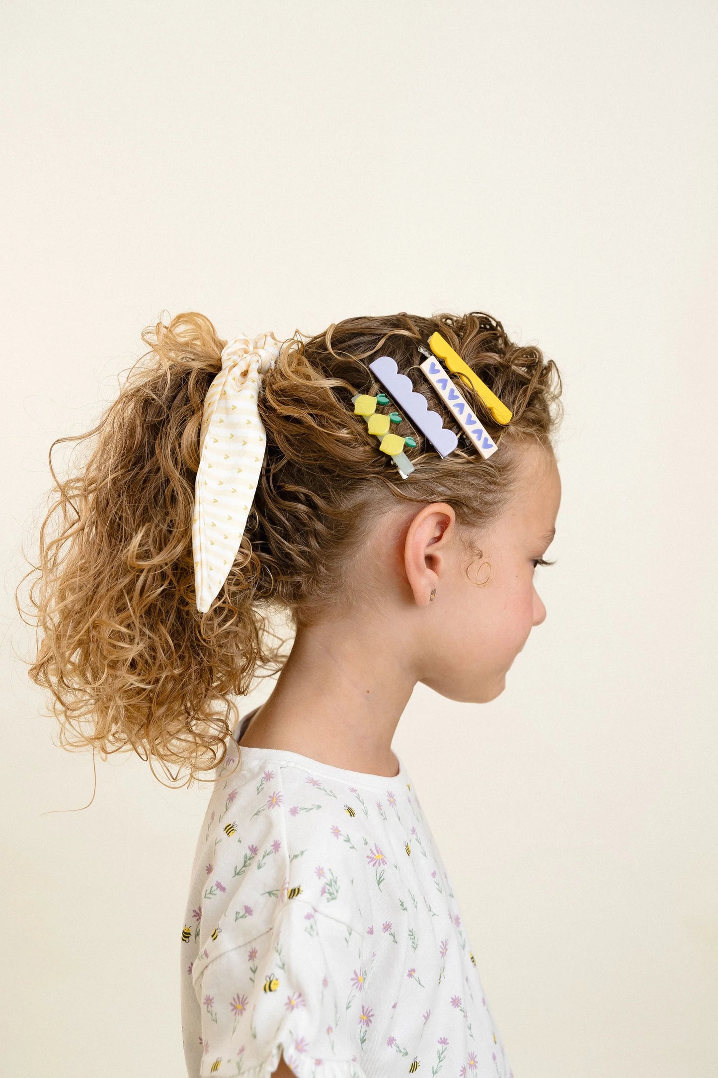 HAIR PINS 2-SET MAXI STRIPES CARAMEL