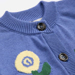 Stamp Bloom cardigan purple