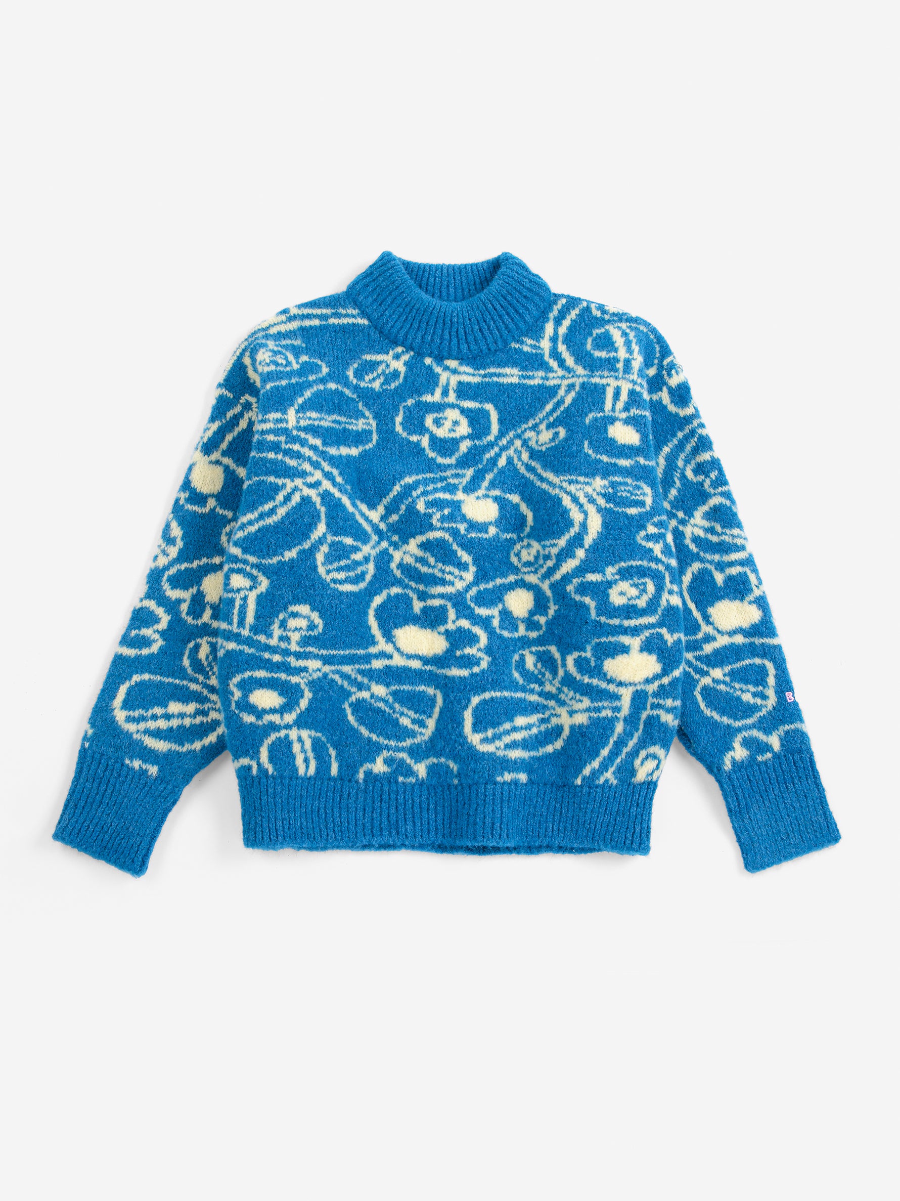 Sketchy Flowers All Over Jacquard Jumper