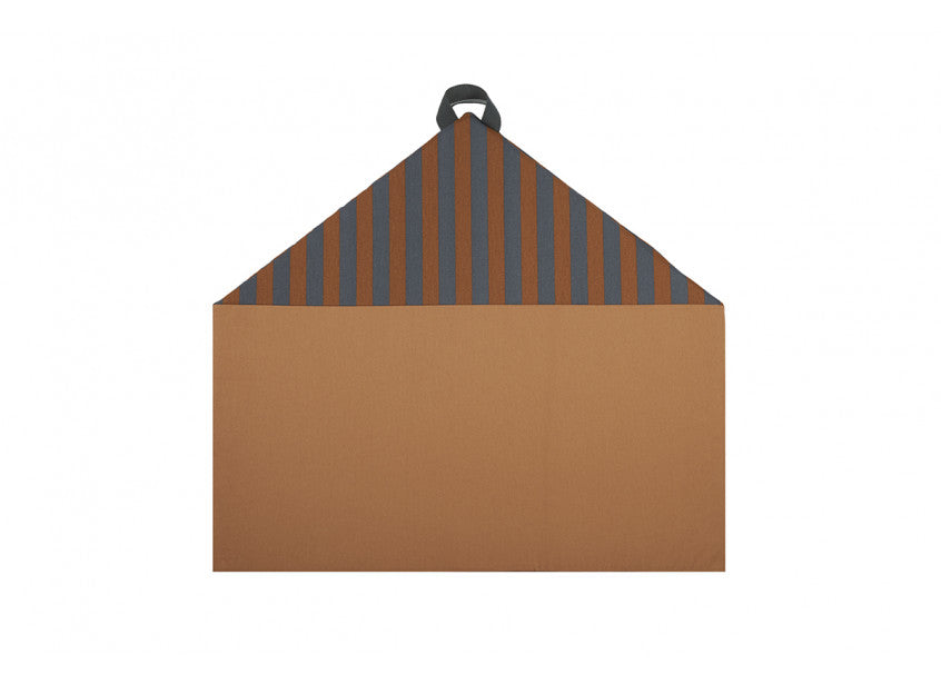 MAJESTIC HOUSE FOLDABLE ECO FLOOR MAT • BLUE BROWN STRIPES