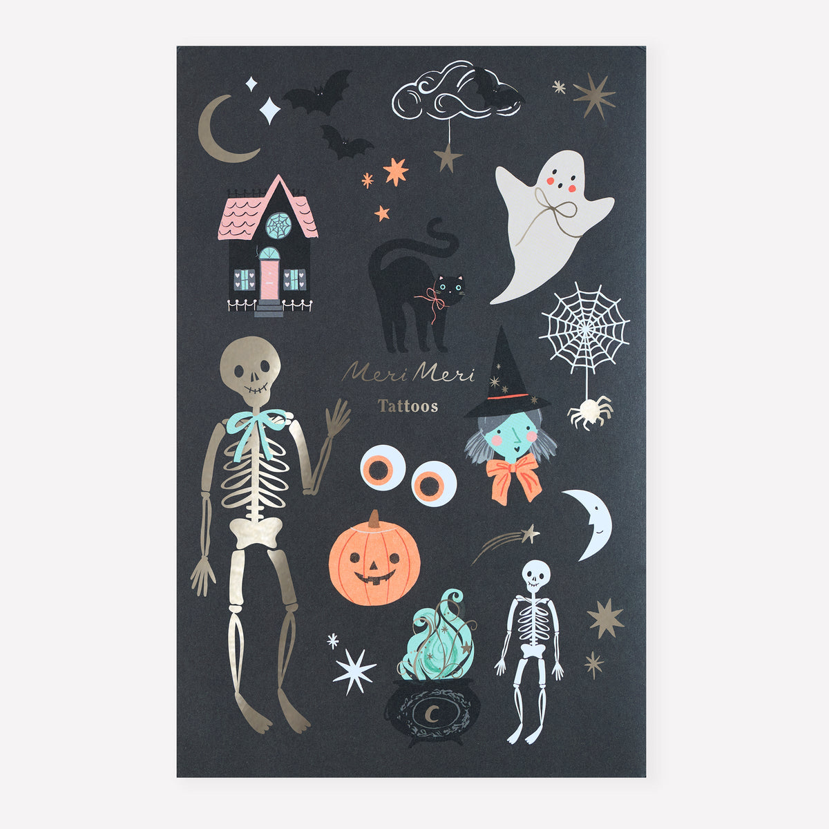 HALLOWEEN ICONS TEMPORARY TATTOOS (X 2 SHEETS)